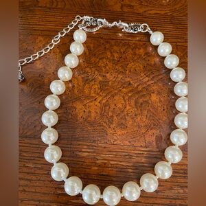 Elegant White Faux Pearl Necklace
